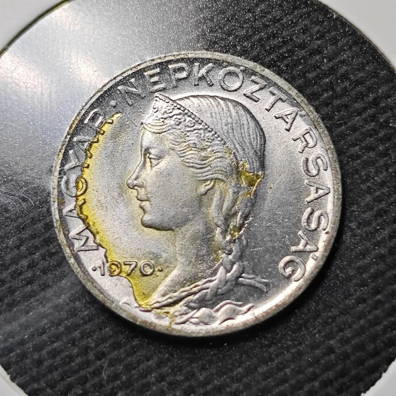 KK钱币收藏小铺  第363场  2月预留时间 周末发货  1970匈牙利5菲勒少女