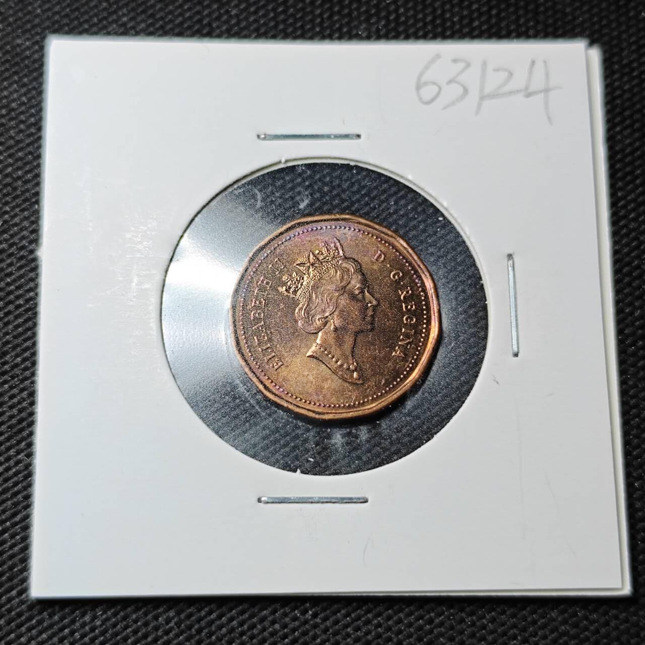 KK钱币收藏小铺  第363场  2月预留时间 周末发货  1992加拿大1分纪念币 好品