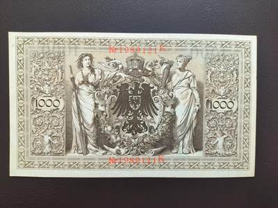 0元起拍第1弹→原票小精品纸币 - 1910德意志银行1000马克 大票幅原票