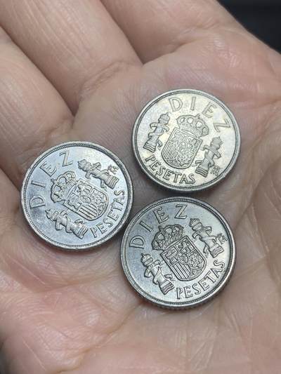 2025年第一百二十一场(总第一百四十七场）外国好品散币(免佣金) - 西班牙🇪🇸1983年10比塞塔3枚