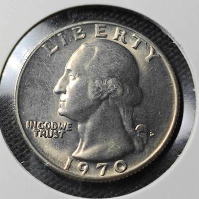 KK钱币收藏小铺  第363场  2月预留时间 周末发货 -  1970美国25分好品