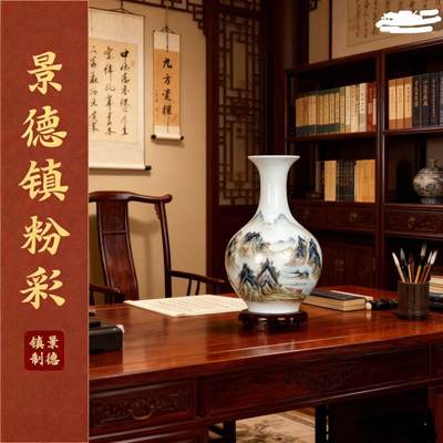 听雨轩（15） - 千里江山花瓶 高25cm