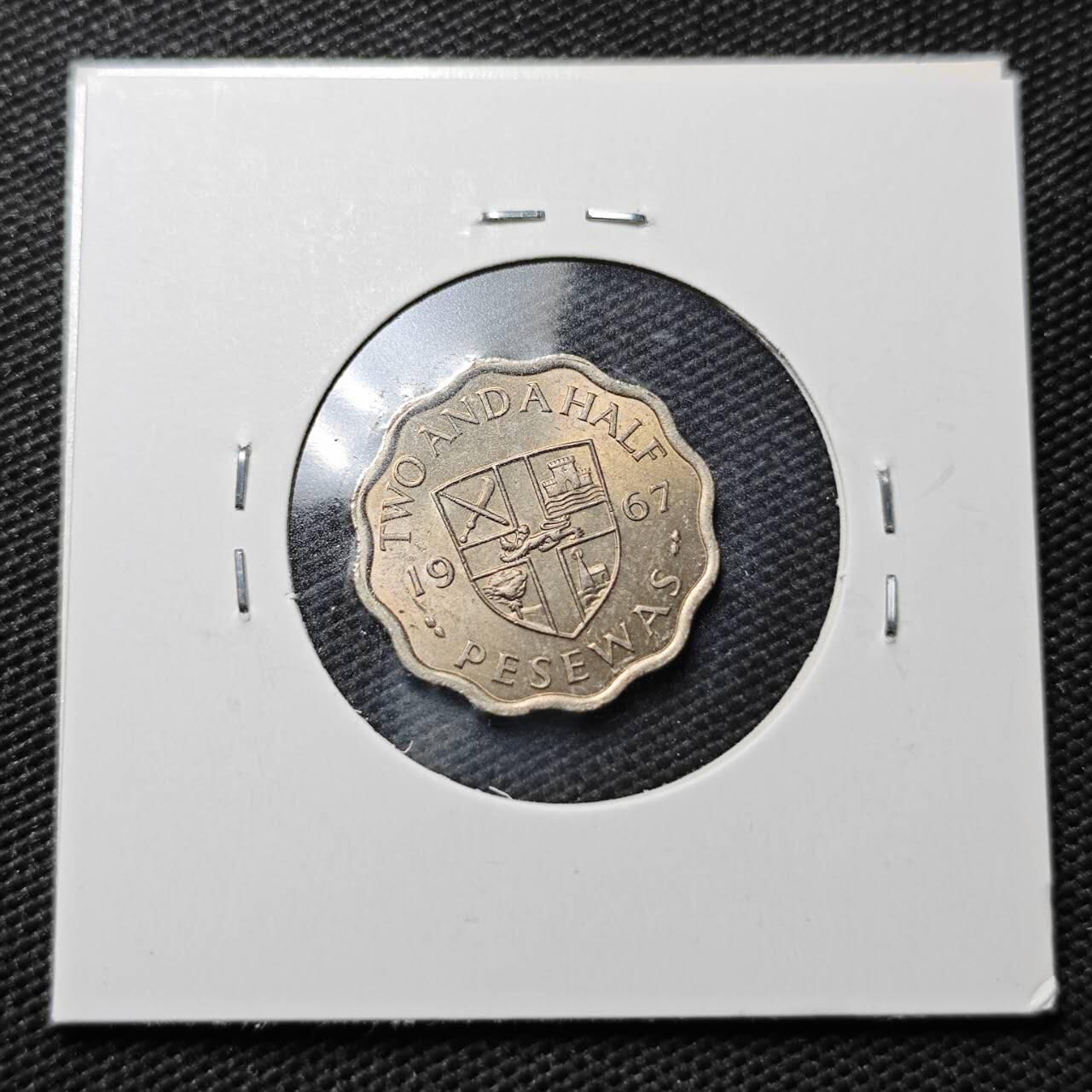 KK钱币收藏小铺  第363场  2月预留时间 周末发货  1967加纳2.5比塞瓦 好品