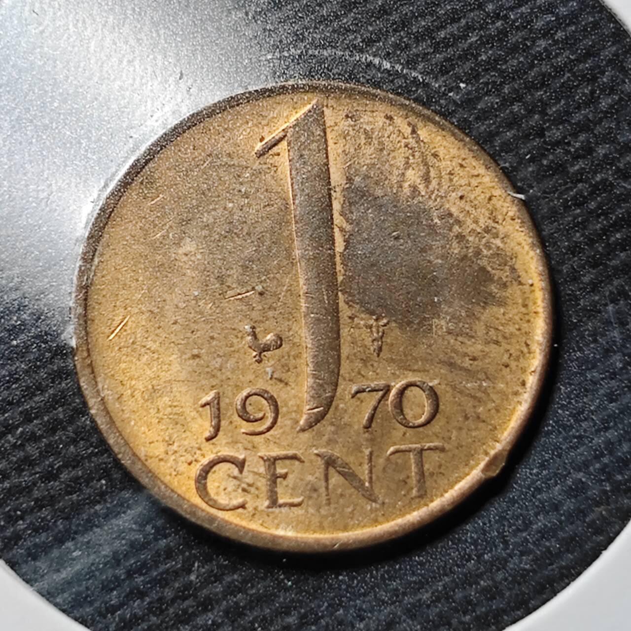 KK钱币收藏小铺  第363场  2月预留时间 周末发货  1970荷兰1分铜币