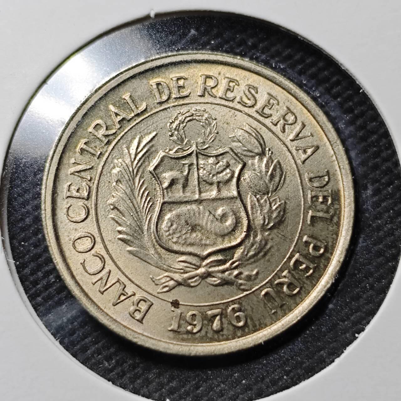 KK钱币收藏小铺  第363场  2月预留时间 周末发货  1976秘鲁5索尔 好品