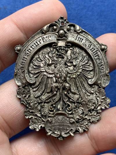 《竞宝斋》第434场 周日，周一2场连拍 （全场包邮） - 奥地利1893年因斯布鲁克锡章 20.7克 53*41mm 细节见图