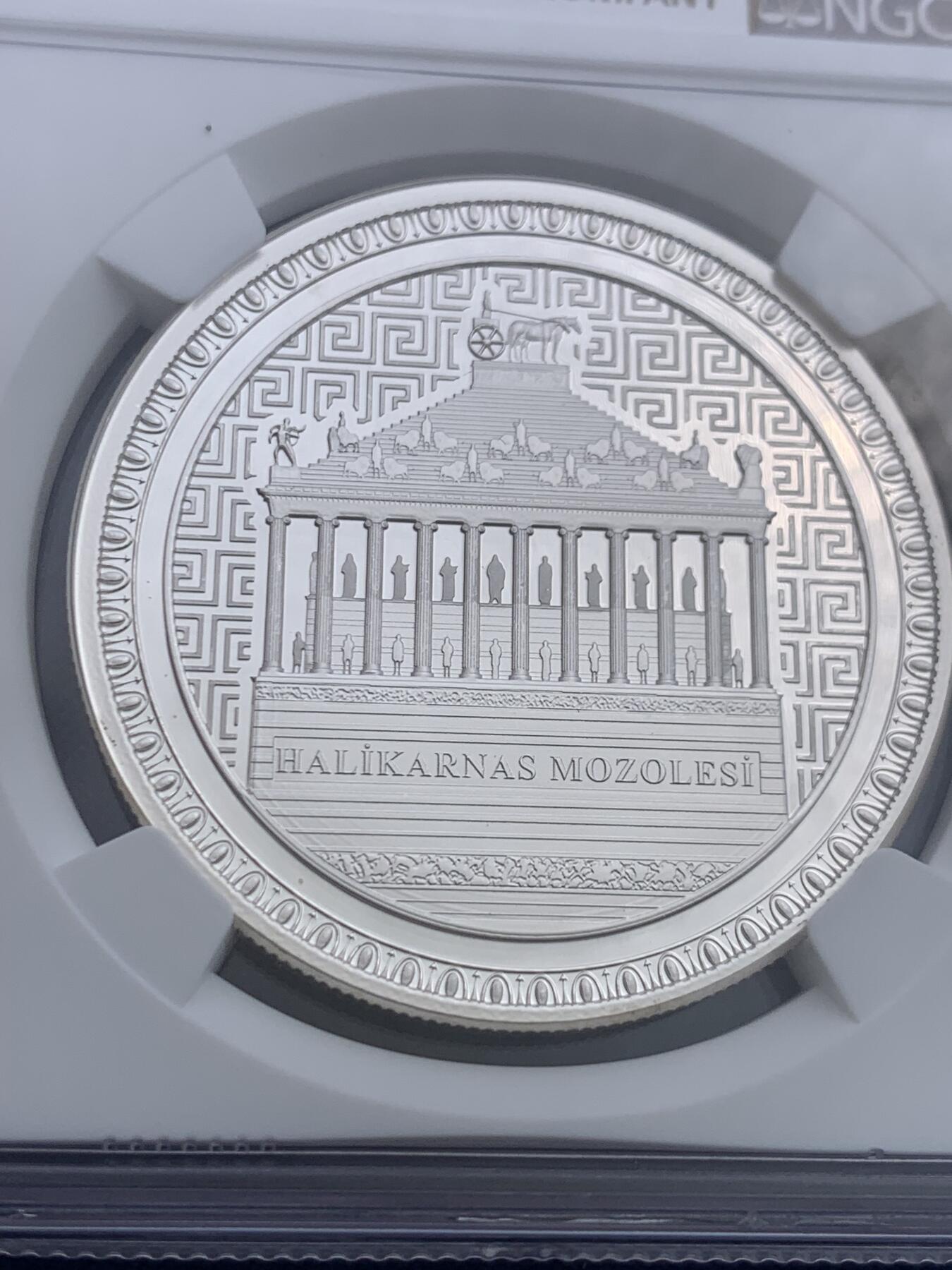 《竞宝斋》第434场 周日，周一2场连拍 （全场包邮） NGC PF69UC 土耳其2024年世界七大奇迹-哈利阿纳苏斯陵20里拉精制纪念银币（局部细节精湛需要放大镜欣赏~限量发行3千枚，克重1盎司，925银，币径38.61MM）