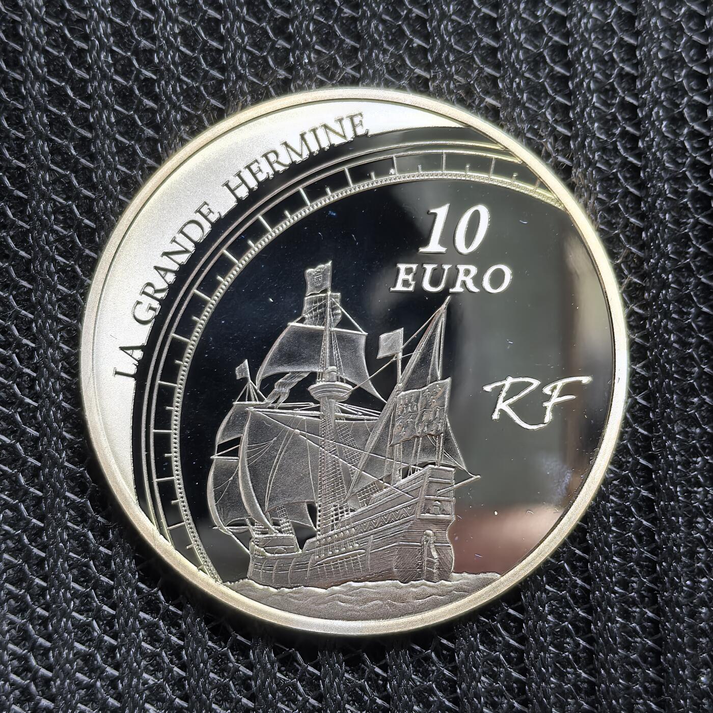 道一币馆币章第一百五十四场 欧洲之星 法国2011年伟大的探险家-雅克·卡地亚10欧元精制银币 22.2g 900S 39000