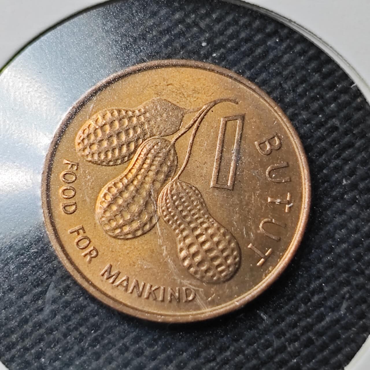 KK钱币收藏小铺  第363场  2月预留时间 周末发货  1985冈比亚1分 花生铜币 好品