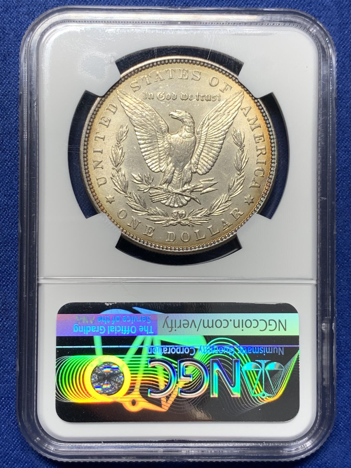 《竞宝斋》第434场 周日，周一2场连拍 （全场包邮） NGC UNCD 美国 1887年摩根大银币 漂亮包浆 感觉未清洗