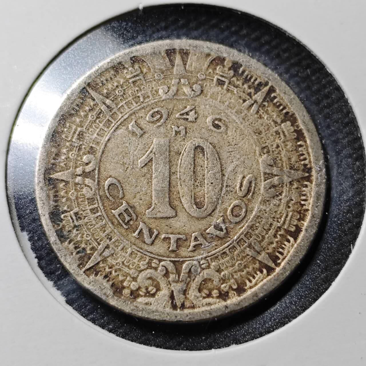 KK钱币收藏小铺  第363场  2月预留时间 周末发货  1946墨西哥10分镍币