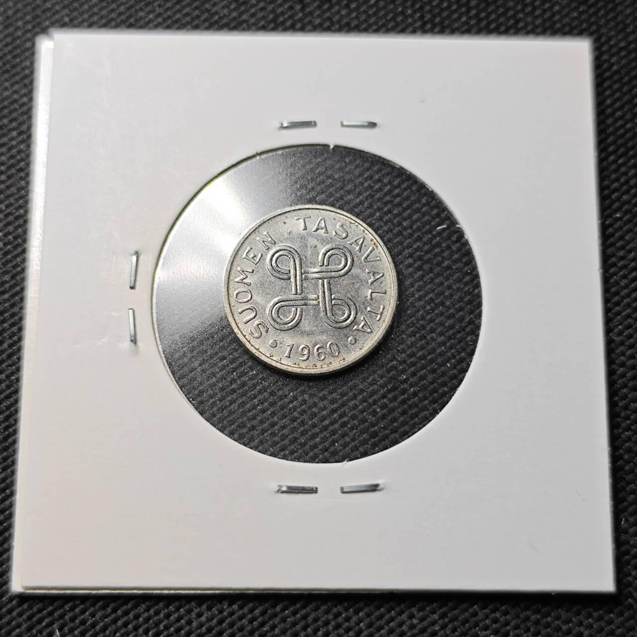 KK钱币收藏小铺  第363场  2月预留时间 周末发货  1960芬兰1芬尼 铁币