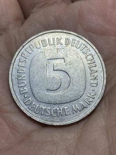 2025年第一百二十一场(总第一百四十七场）外国好品散币(免佣金) - 德国🇩🇪1975年5马克(G标，卡尔斯鲁厄造)
