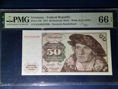 叁拾收藏第33期 - 德国1977年50马克PMG66（全程无47）