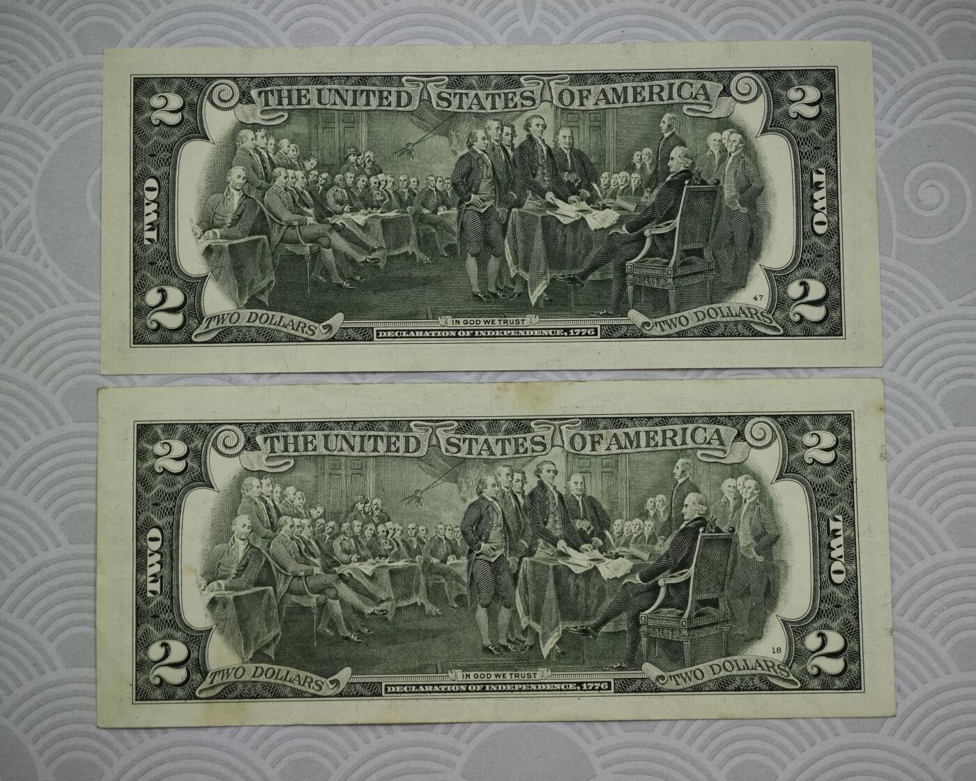 2元美金 圆圆倒置号88尾+999倒置豹子号 共2张