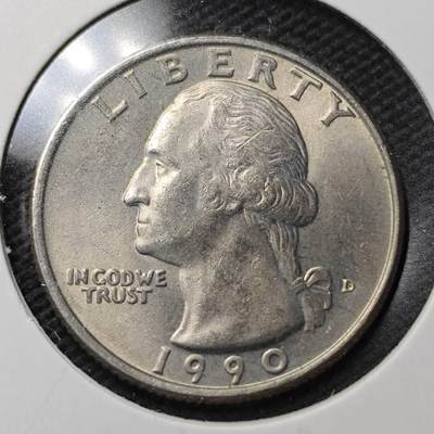 KK钱币收藏小铺  第363场  2月预留时间 周末发货 -  1990美国25分 好品