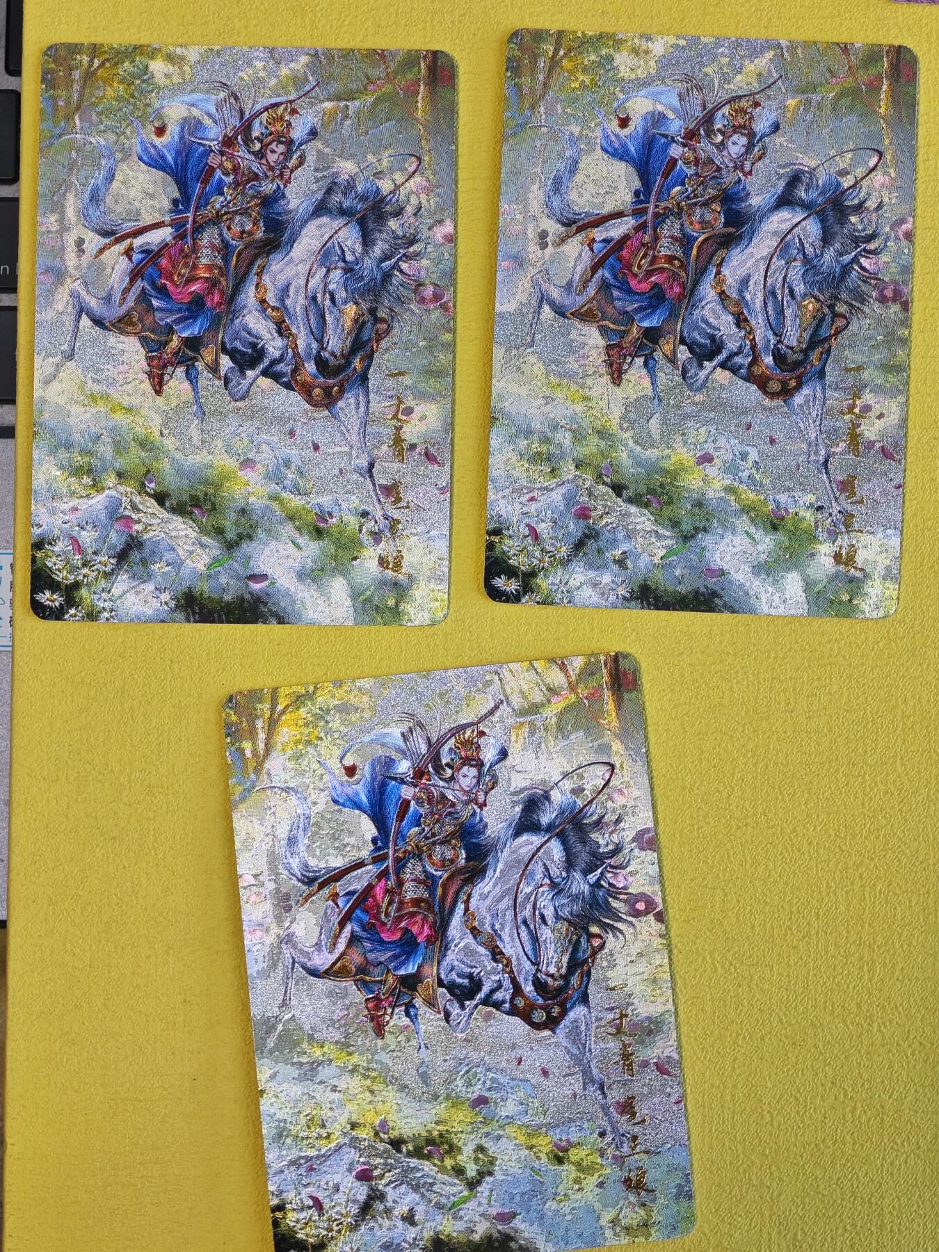 玩卡战线超级大甩拍第45期（周四晚10点半截拍）请寄存过多的卡友准许发货哇！ 百里-扈三娘粗闪三工艺卡，半粗-全粗-冷烫粗