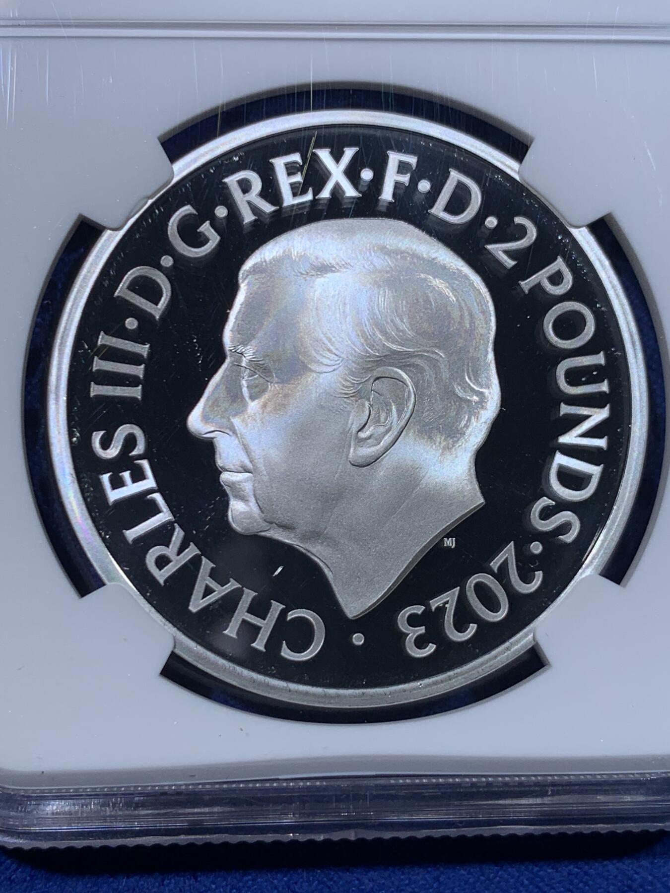 《竞宝斋》第434场 周日，周一2场连拍 （全场包邮） 四枚一组 NGC PF70UC 英国2022年/2023年发行哈利波特25周年精制纪念银币 哈利波特与魔法石2英镑（1盎司克重，999银，币径38.61MM，限量发行1万5千枚，盒证齐全）+霍格沃兹特快列车5英镑 加厚版（2盎司克重，999银，币径38.61MM，限量发行760枚）+邓布利多教授2英镑（1盎司克重，999银，币径38.61MM，限量发行5千枚）+首期 霍格沃茨魔法学院2英镑（1盎司