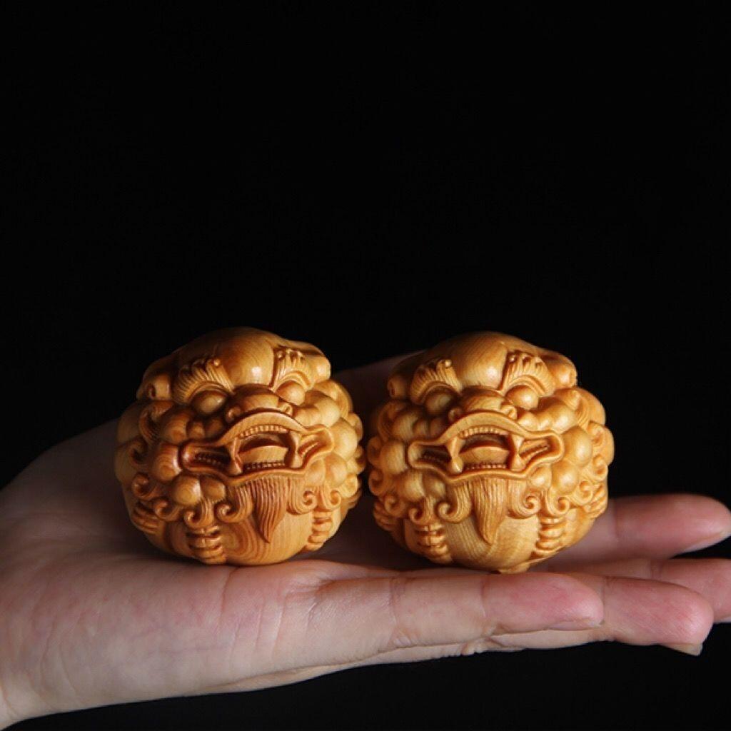 听雨轩（16）木雕 太行崖柏貔貅手球 3.5cm