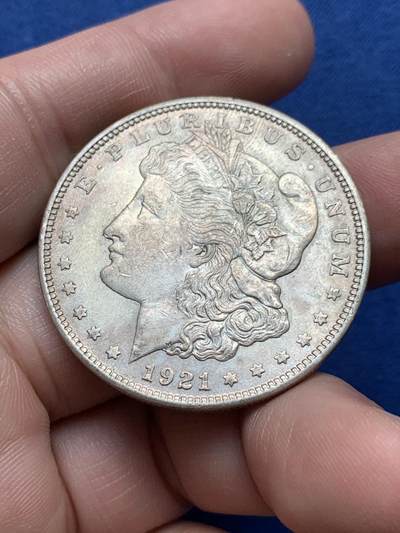 《竞宝斋》第434场 周日，周一2场连拍 （全场包邮） - 美国1921年摩根一美元银币 底光