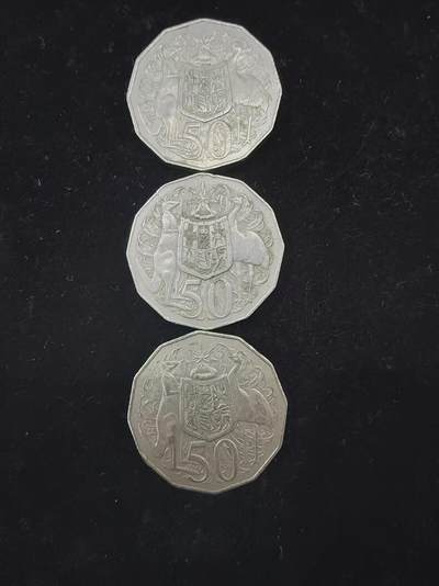 开心价稀有澳大利亚1971年一枚、1983 年兩枚50分硬币，三枚一起走,少有十二角边形设计！ - 开心价稀有澳大利亚1971年一枚、1983 年兩枚50分硬币，三枚一起走,少有十二角边形设计！