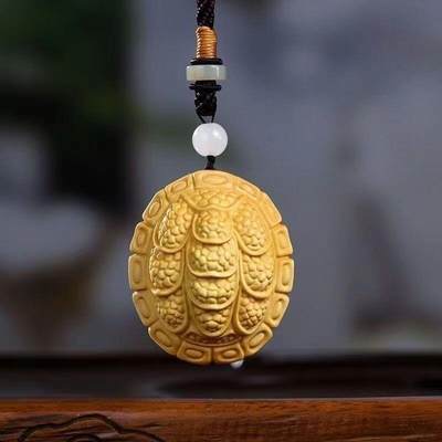 听雨轩（16）木雕 - 崖柏木雕富甲天下龟壳6cm