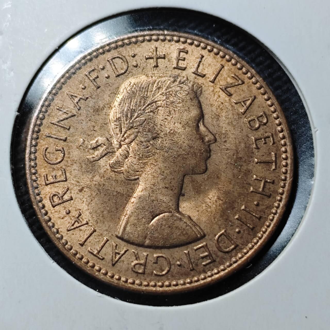 KK钱币收藏小铺  第363场  2月预留时间 周末发货  1967英国半便士铜币 好品