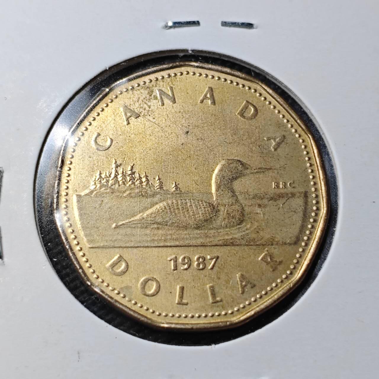 KK钱币收藏小铺  第363场  2月预留时间 周末发货  1987加拿大1元 好品