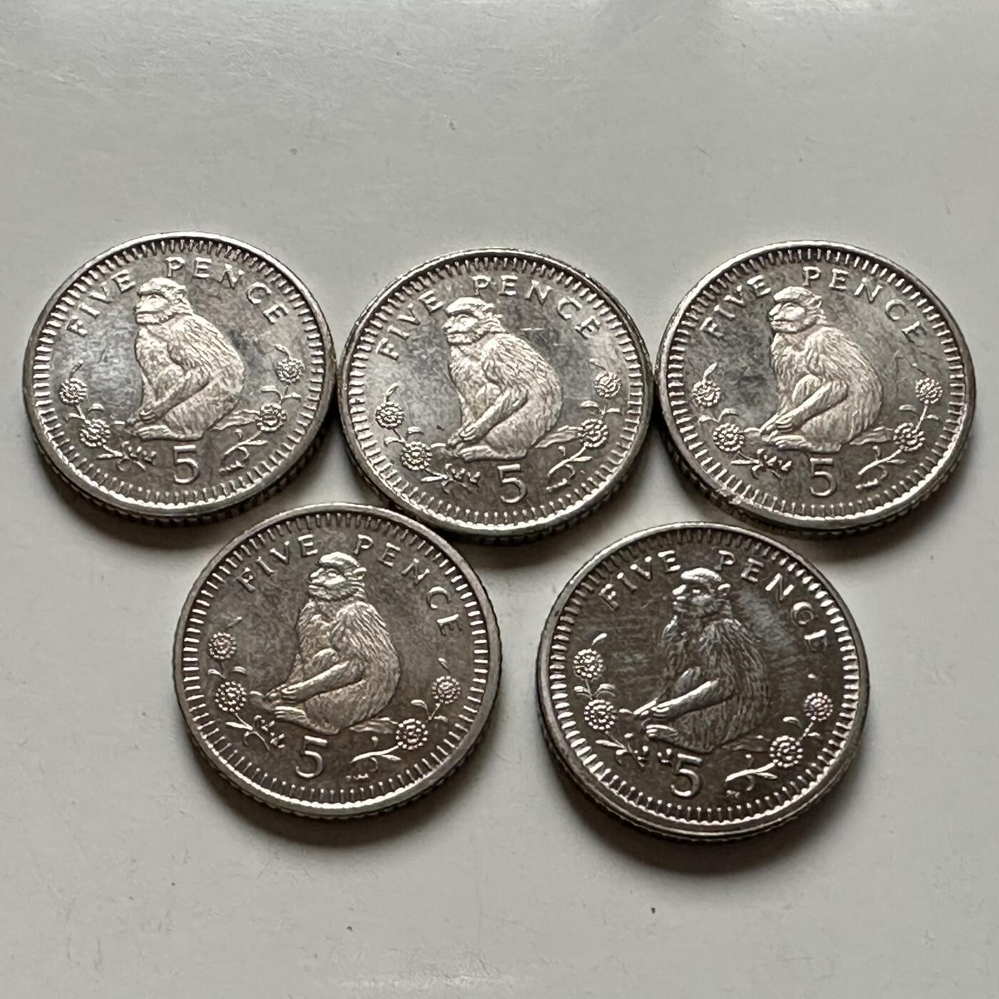 🌹外币初藏🌹🐯2025年第123场  每周二四六晚8️⃣点 接代拍 直布罗陀五便士五枚