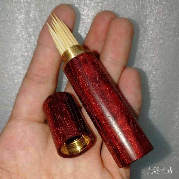 听雨轩（16）木雕 印度小叶紫檀红木牙签筒