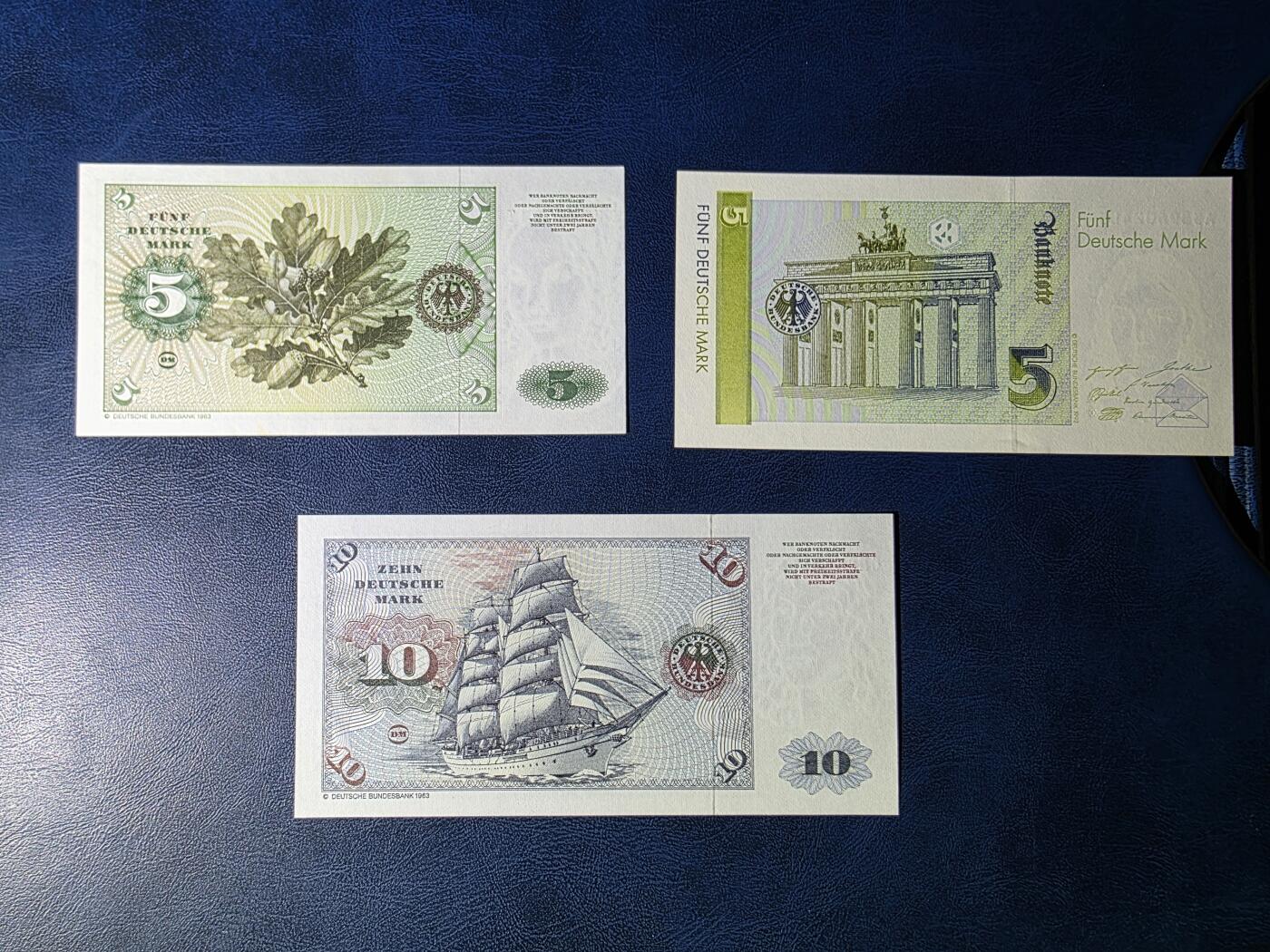 叁拾收藏第33期 德国马克小面值3张  UNC