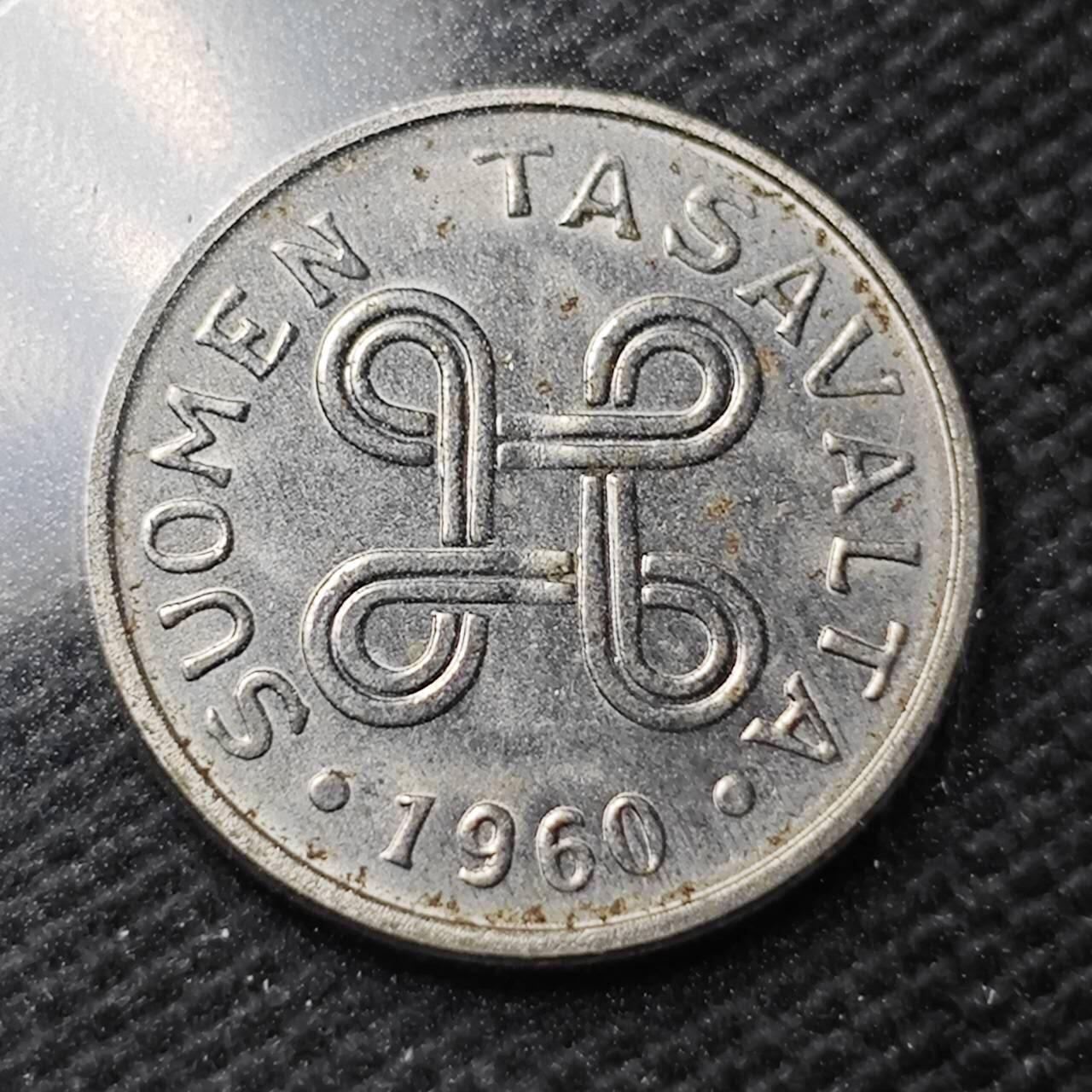 KK钱币收藏小铺  第363场  2月预留时间 周末发货  1960芬兰1芬尼 铁币