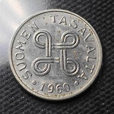 KK钱币收藏小铺  第363场  2月预留时间 周末发货 -  1960芬兰1芬尼 铁币
