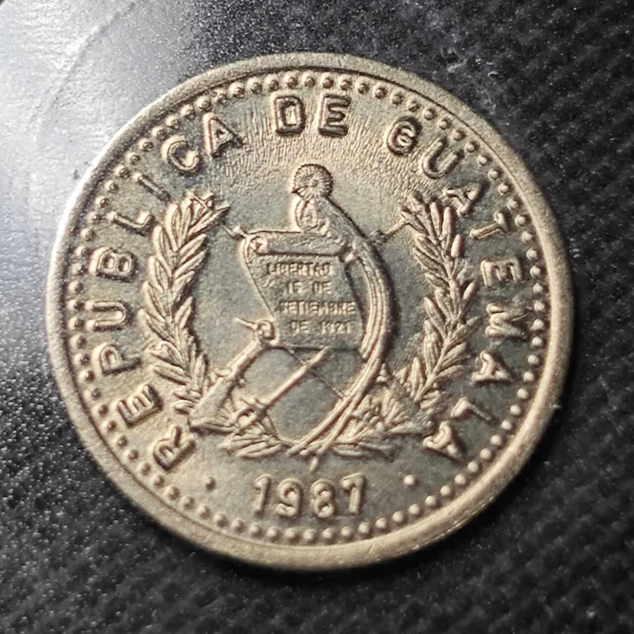 KK钱币收藏小铺  第363场  2月预留时间 周末发货  1987危地马拉5分 好品