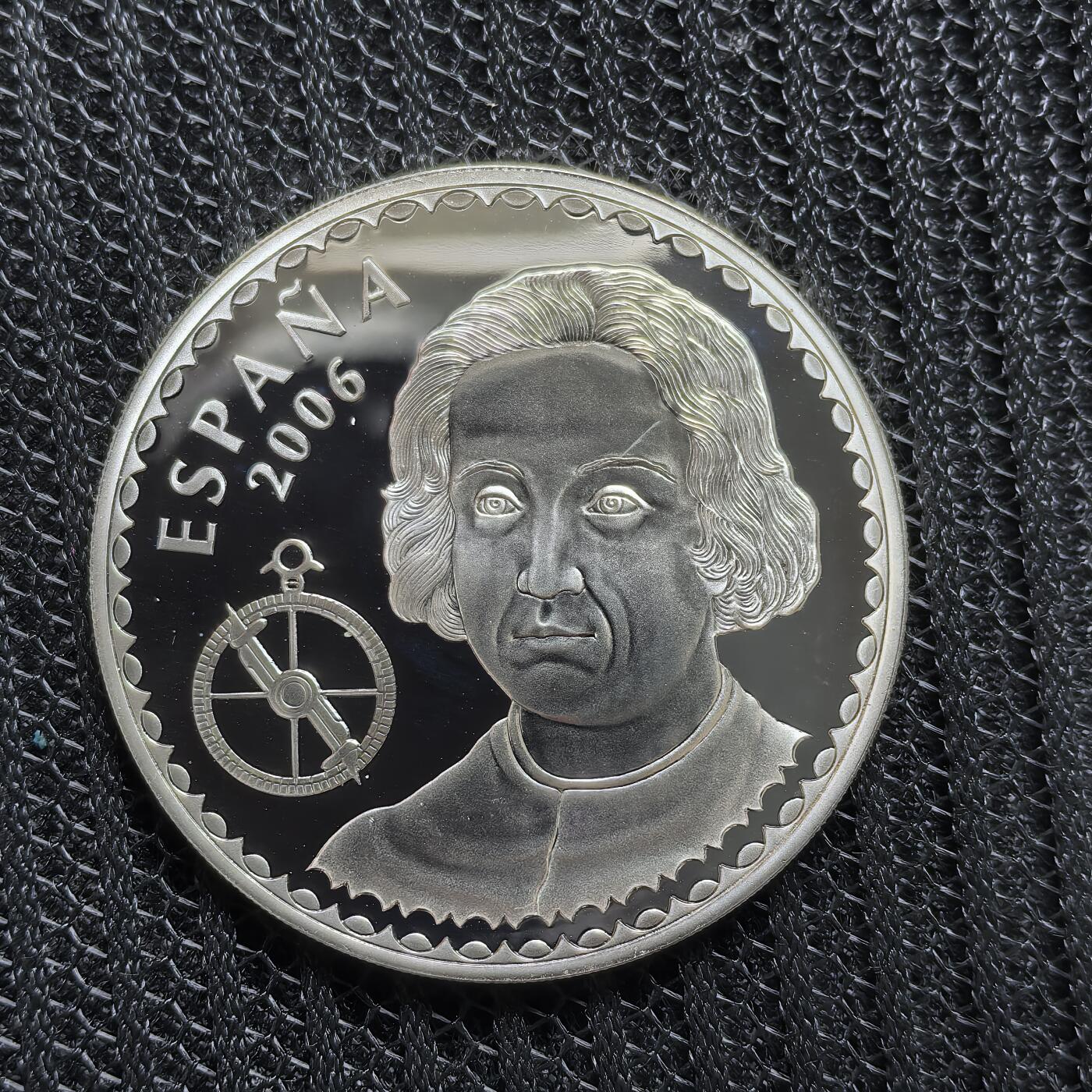 道一币馆币章第一百五十四场 西班牙2006年哥伦布逝世500周年10欧元精制银币-尼娜号  27g 925S 12000