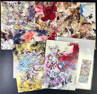 NO.14 好又多金牌大场，双11狂欢！每周一站式配齐，方便凑单！（周6晚8点截拍，卖家送拍0抽成！） - 墨染水浒 梁山五虎将+潘巧云+仇琼英 一套齐【A4大卡+A4卡页+梁山五虎将书签】