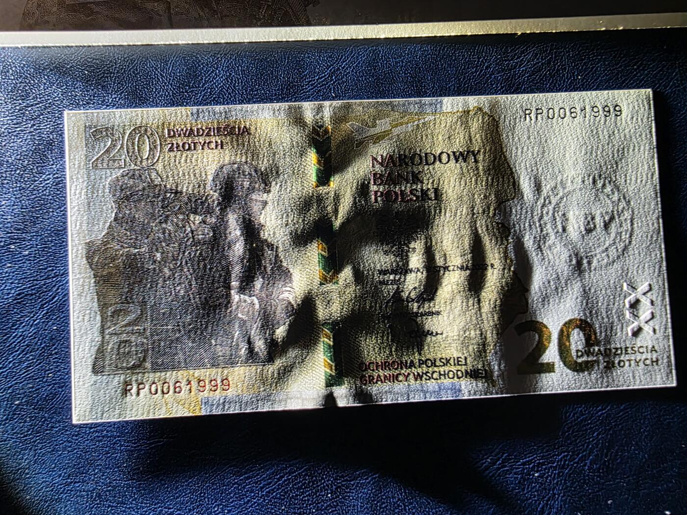 叁拾收藏第33期 波兰20  保卫东部边界纪念钞  倒置豹子号999  UNC