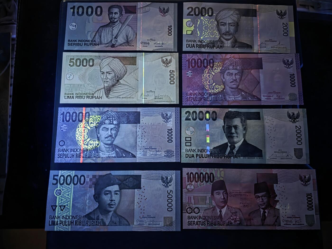 叁拾收藏第33期 印度尼西亚2016年清版7张一套（1千-10万卢比）  UNC