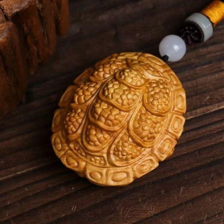听雨轩（16）木雕 崖柏木雕富甲天下龟壳6cm