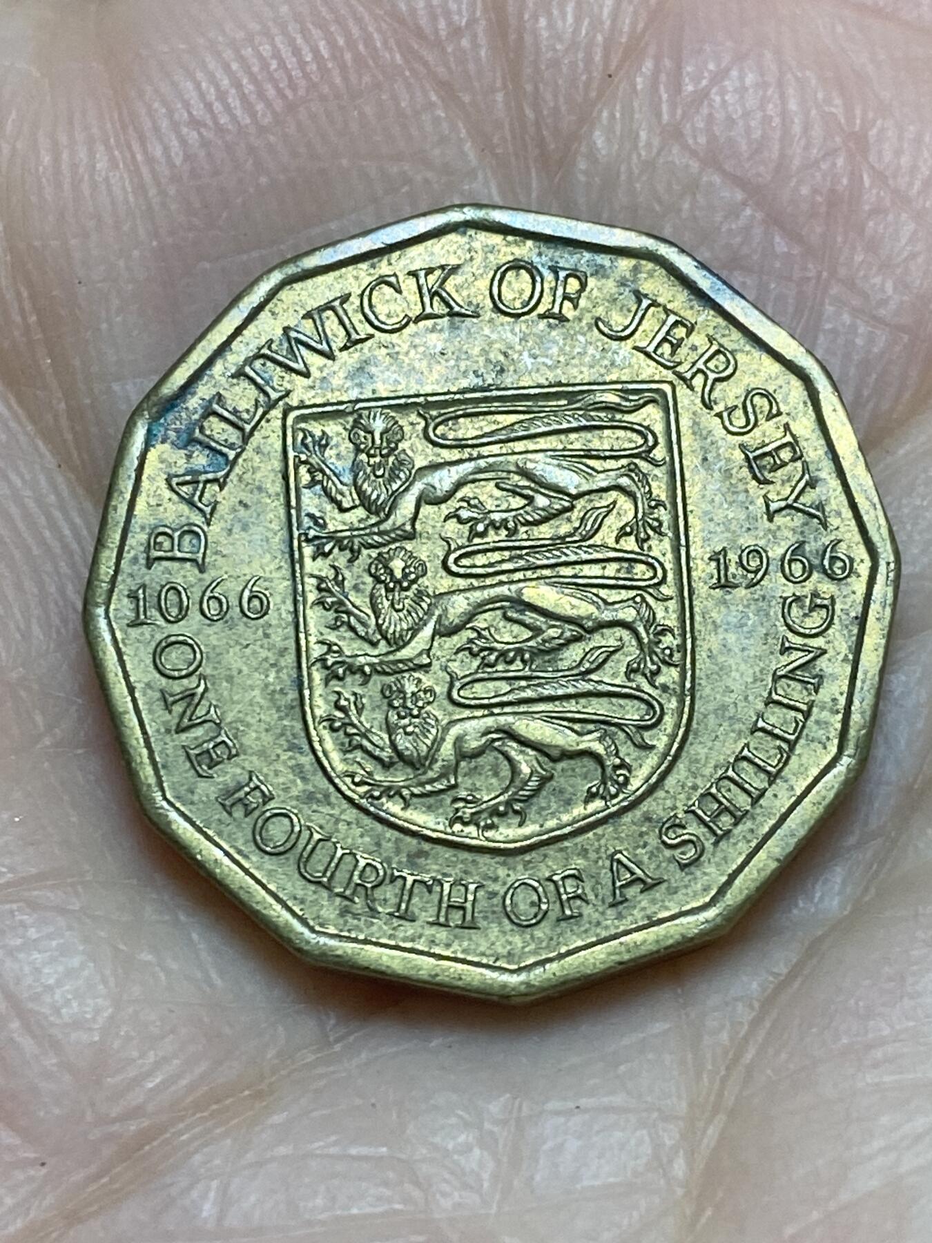 2025年第一百二十一场(总第一百四十七场）外国好品散币(免佣金) 英属泽西岛🇯🇪1966年1/4先令