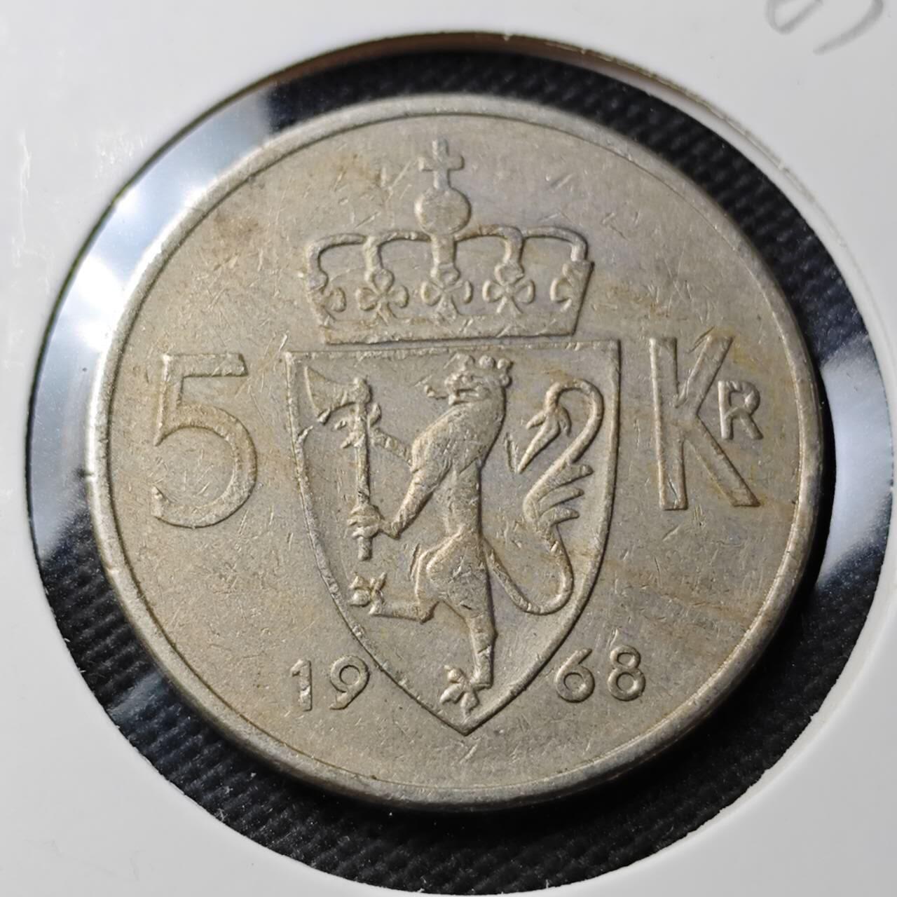 KK钱币收藏小铺  第363场  2月预留时间 周末发货  挪威5克朗