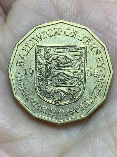 2025年第一百二十一场(总第一百四十七场）外国好品散币(免佣金) - 英属–泽西岛🇯🇪1964年1/4先令