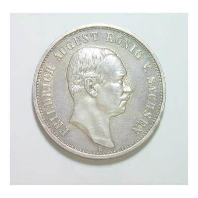 【银】德国萨克森1909年 奥古斯特三世3马克银币 爽品 - 【银】德国萨克森1909年 奥古斯特三世3马克银币 爽品