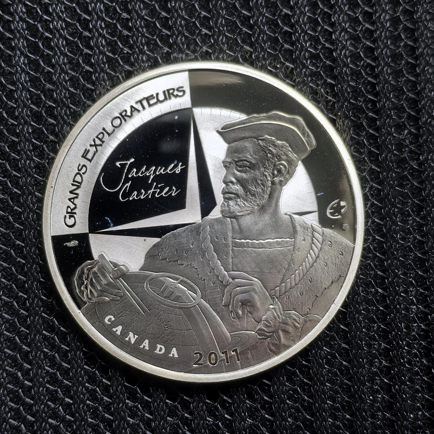 道一币馆币章第一百五十四场 欧洲之星 法国2011年伟大的探险家-雅克·卡地亚10欧元精制银币 22.2g 900S 39000