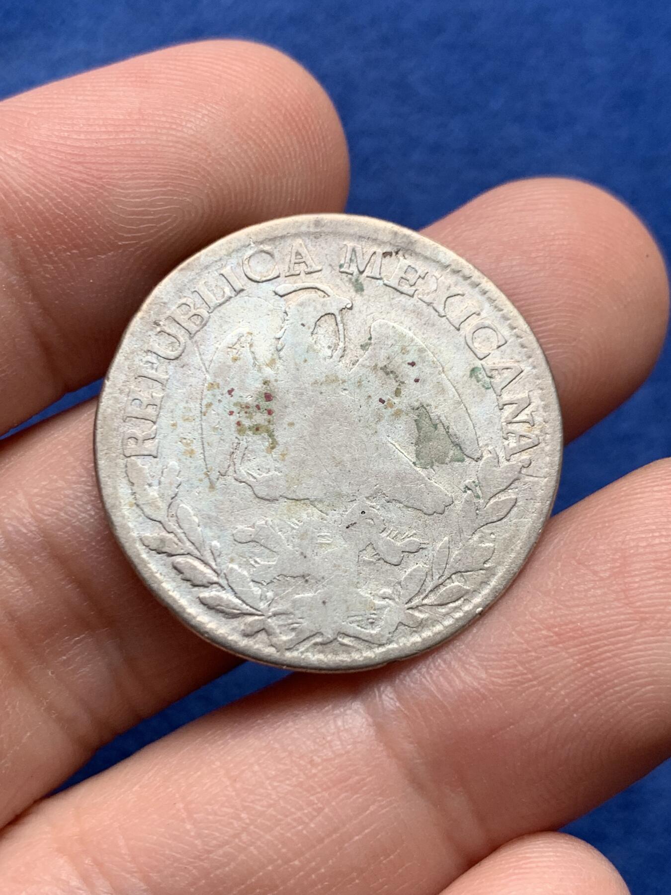 《竞宝斋》第434场 周日，周一2场连拍 （全场包邮） 墨西哥 Guanajuato 1827年 2里亚尔银币 瓜纳华托州（Go）厂打制，早期稀少年份！