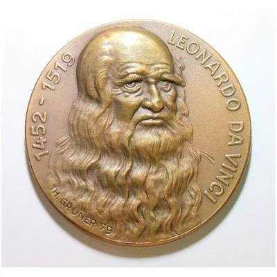 【艺术】意大利艺术大章 达芬奇高浮雕精制超大铜章 60MM - 【艺术】意大利艺术大章 达芬奇高浮雕精制超大铜章 60MM