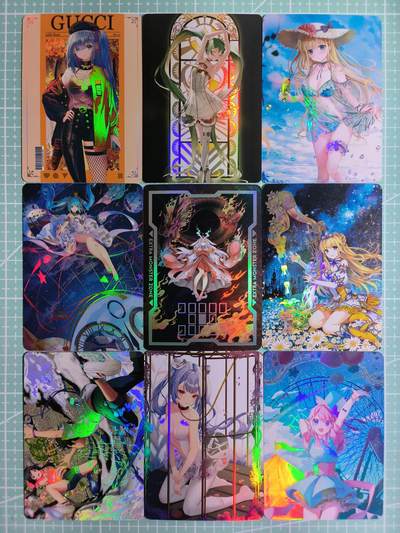 C先生卡牌 第15期 元集纪·刷子签·罐儿签·毒瘤签(持续收拍品中...) - 【彩闪】自制卡《卡通人物》9张