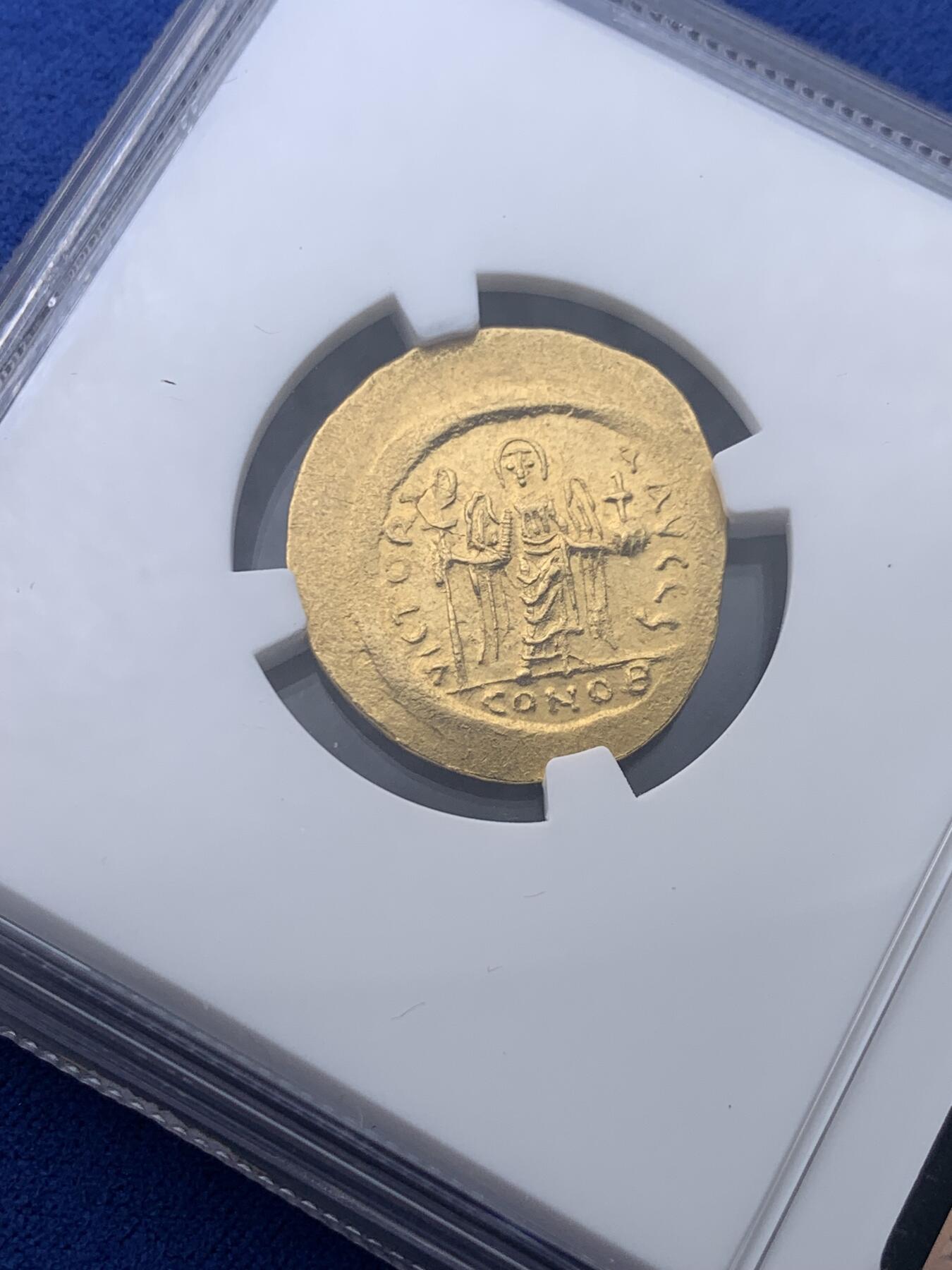 《竞宝斋》第434场 周日，周一2场连拍 （全场包邮） NGC MS 4/5 5/5 拜占庭帝国福卡斯索里多金币 极品分数 收藏级