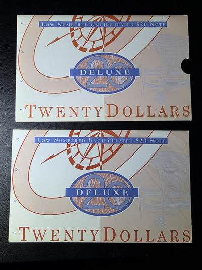 叁拾收藏第33期 - 澳大利亚95年塑料钞AA首发  20元  含册 UNC