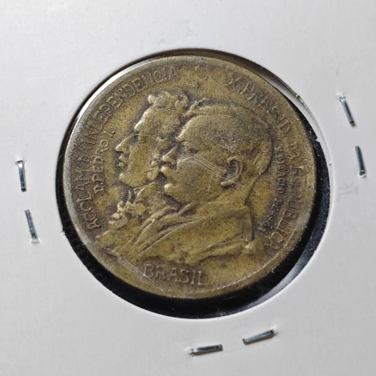 KK钱币收藏小铺  第363场  2月预留时间 周末发货  1922巴西1000瑞斯铜币 纪念币